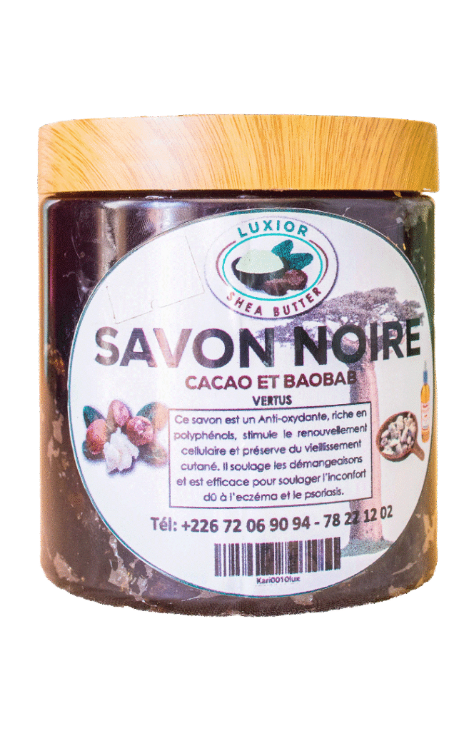Savon Noir au Cacao et Baobab – 500 g